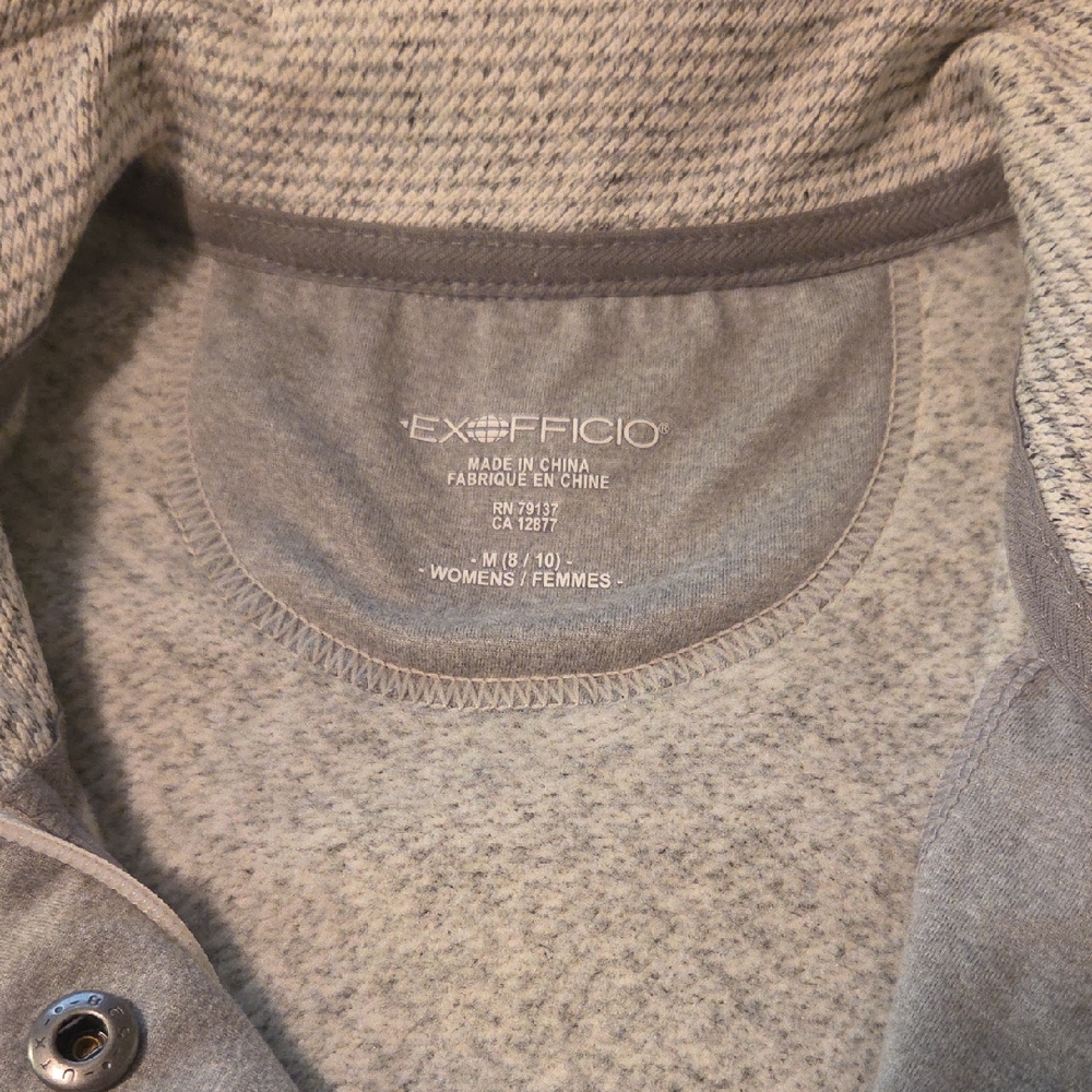 ExOfficio Women's Zip Up Sweater in Gray